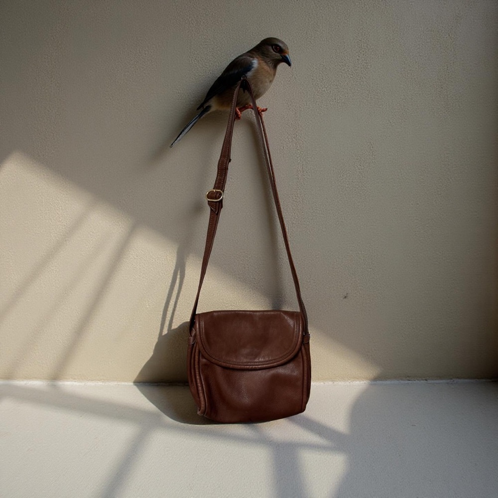 Francesco Biasia Brown Leather Crossbody Bag made in Italy